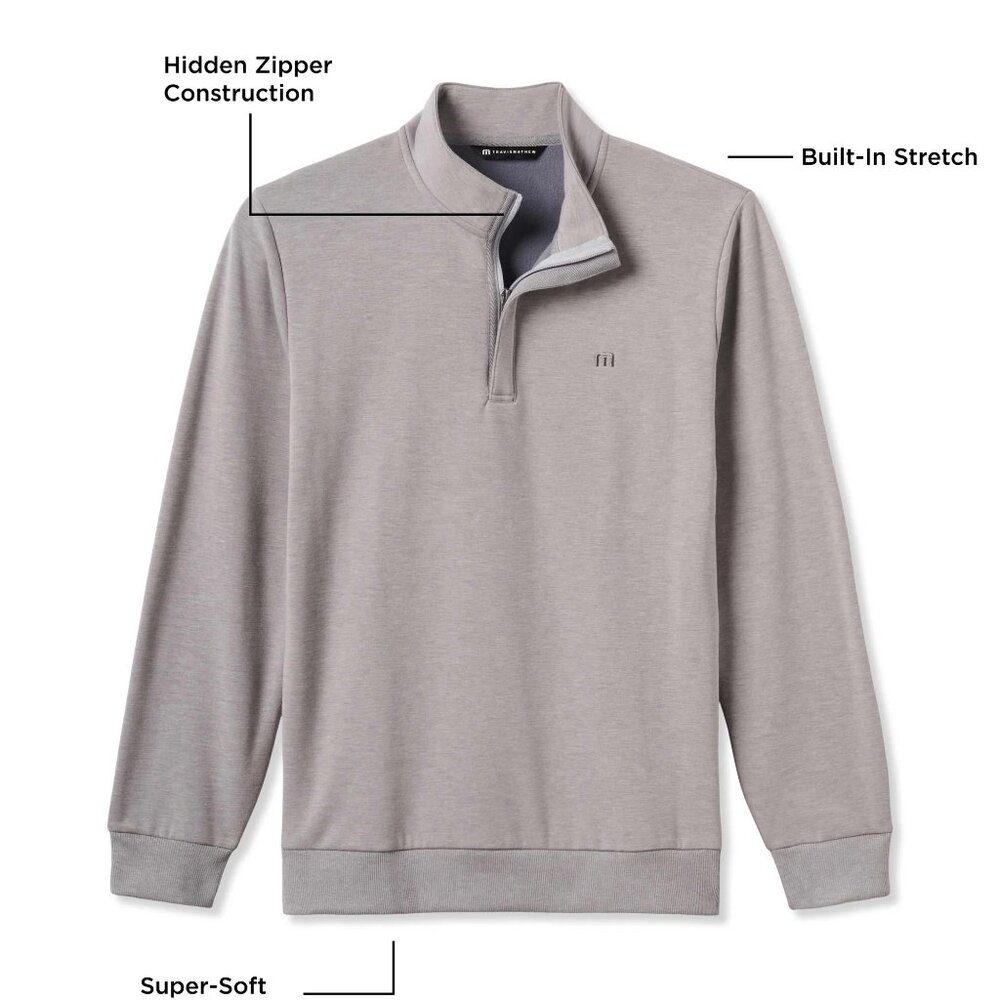 NWT Travis Mathew Cloud Quarter Zip 2.0 soft fleece pullover grey travismathew - Picture 3 of 5